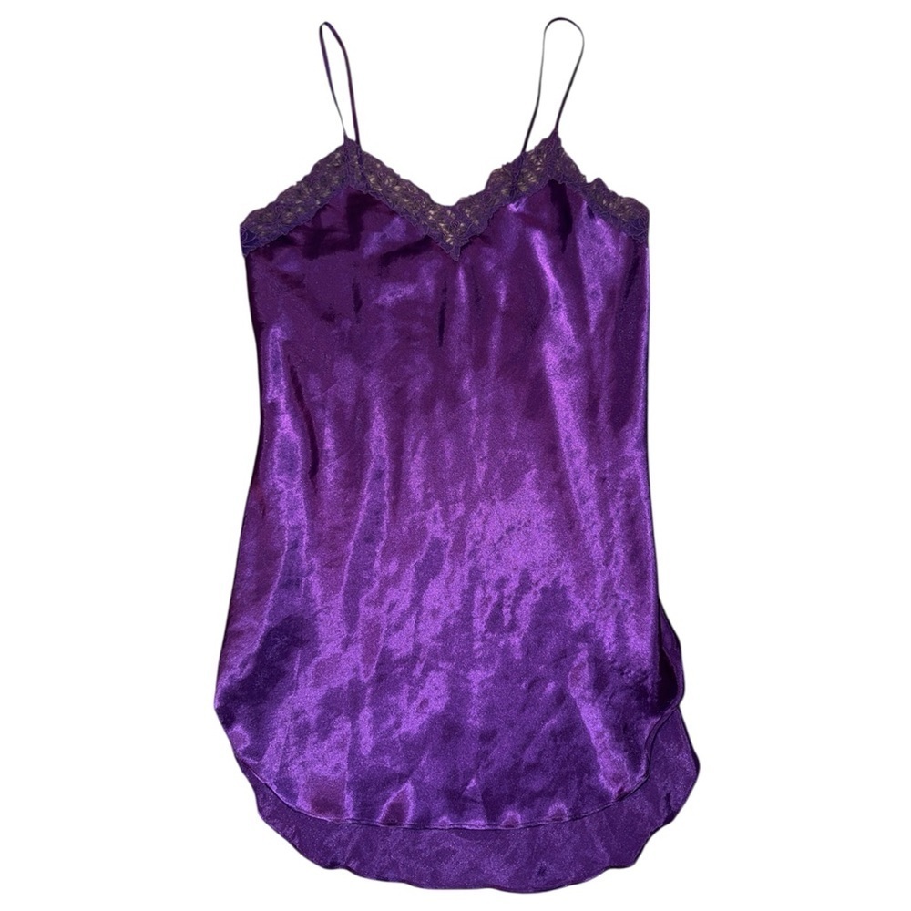 Victoria Secret vintage dark purple satin lace nightgown women’s size large